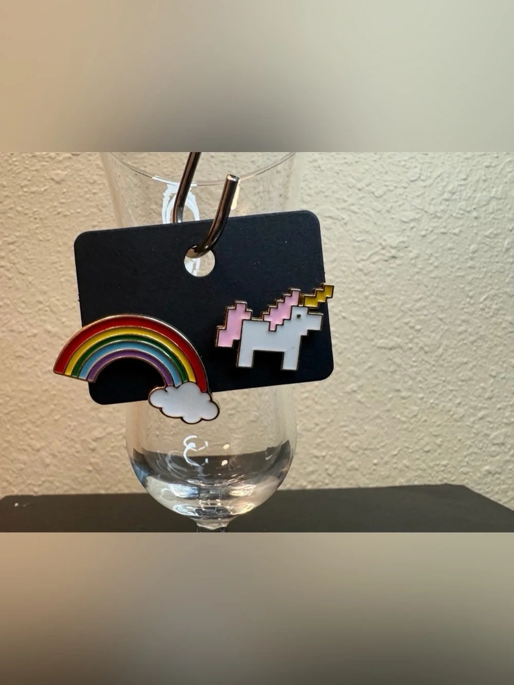 Rainbow Unicorn Enamel Pin Pair 8-Bit Fantasy Gaming Retro Pink Rainbow